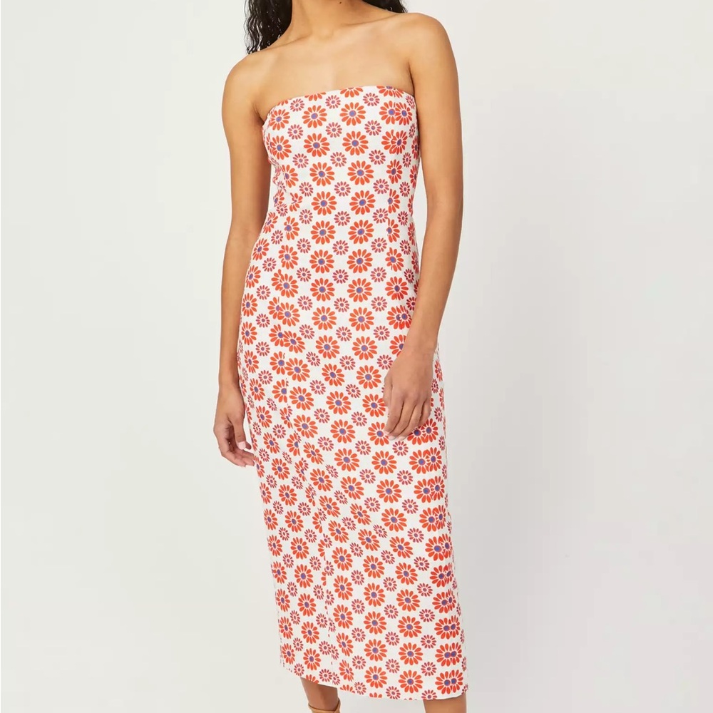 $475 NWT Rhode Lisa Column Dress in Retro Fleur Sz 14